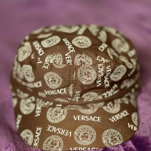 Brown small brim Versace cap